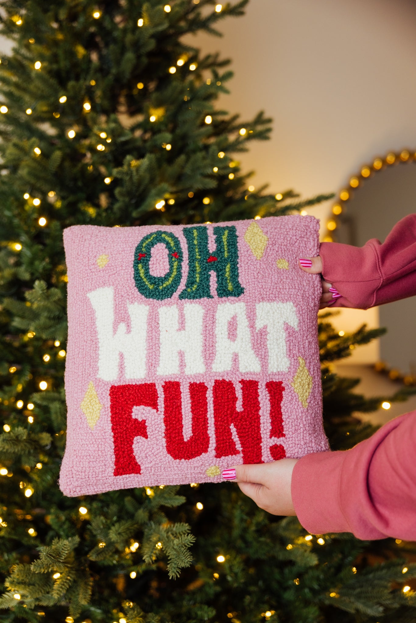 Oh What Fun Hook Pillow