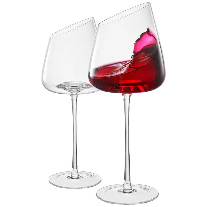 Slanted Wine Glass Set