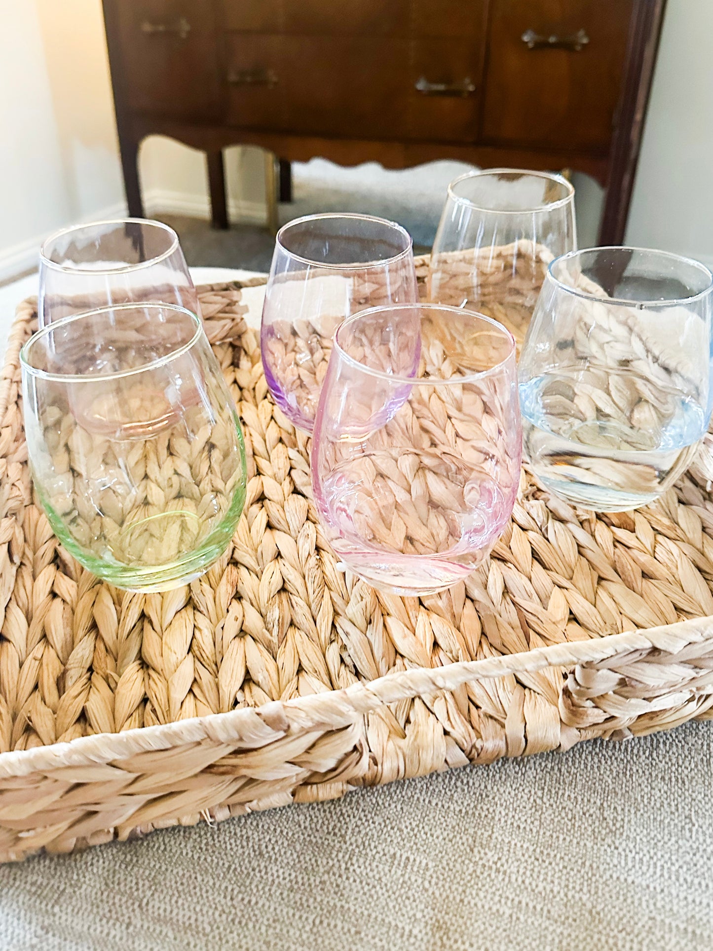 Colored Stemless Wine Glasses