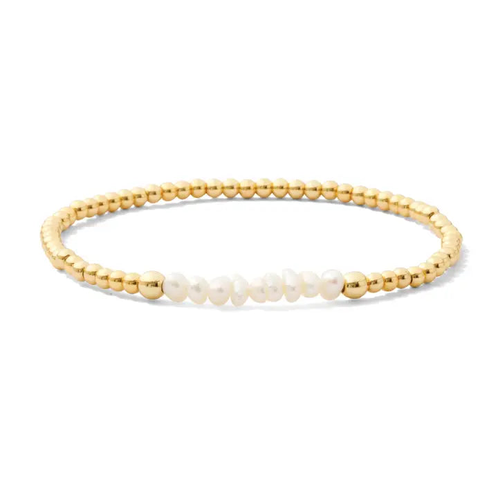 Gold Stretch Pearl Bracelet