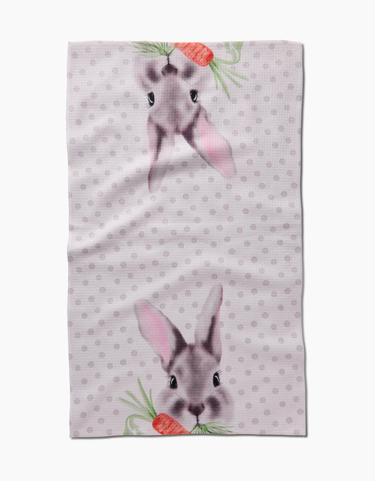 Polka Dot Bunny Geometry Tea Towel