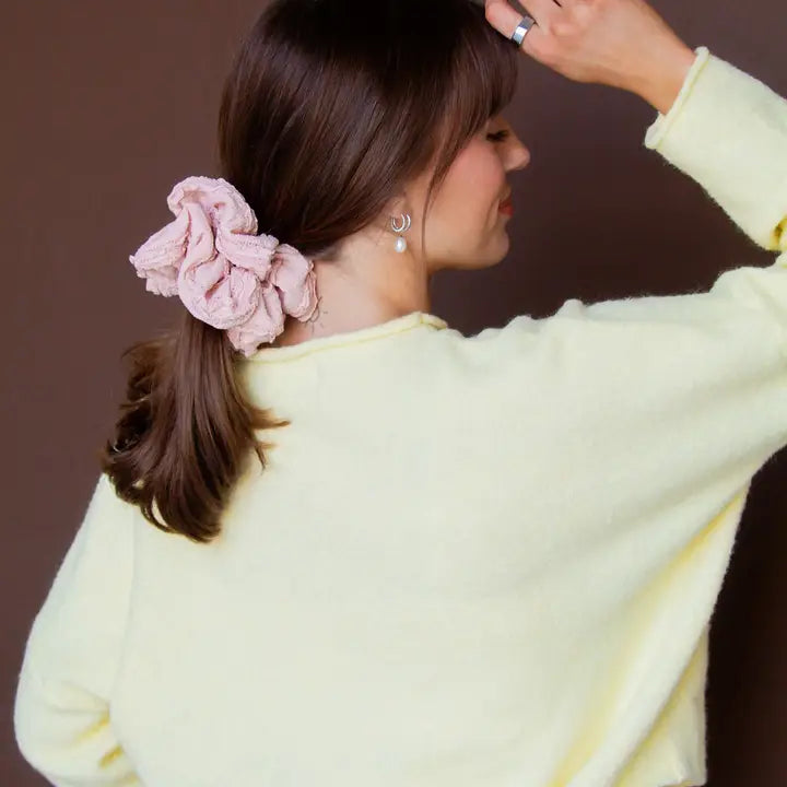 Light Pink Ruffle Jumbo Scrunchie