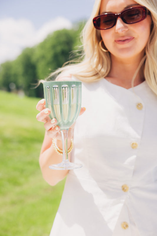 Green Villa Acrylic Wine Glass