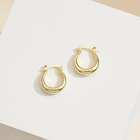 Classic Chunky Gold Hoop Earrings