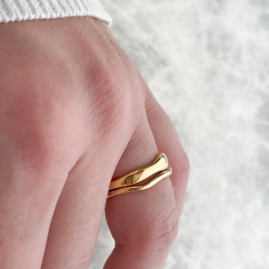 18K Gold Filled Wave Rings