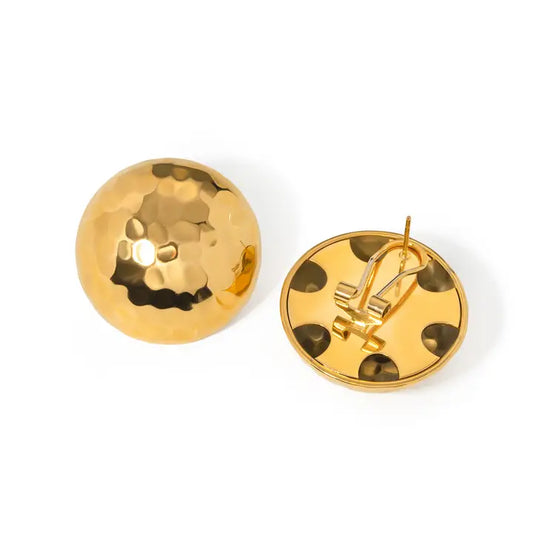 Gold Round Earrings