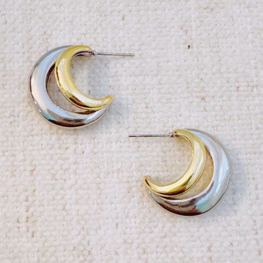 Two Toned Paired Hoop