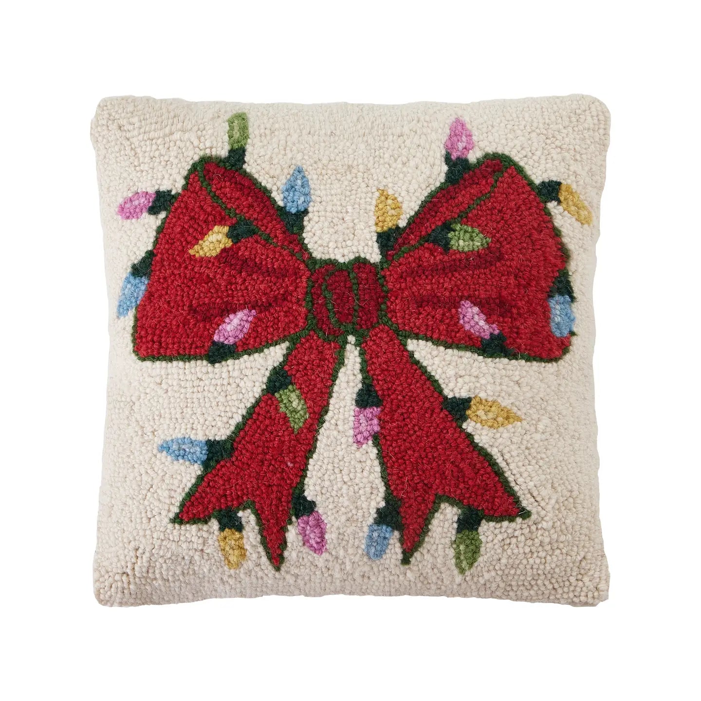 Christmas Lights Bow Hook Pillow