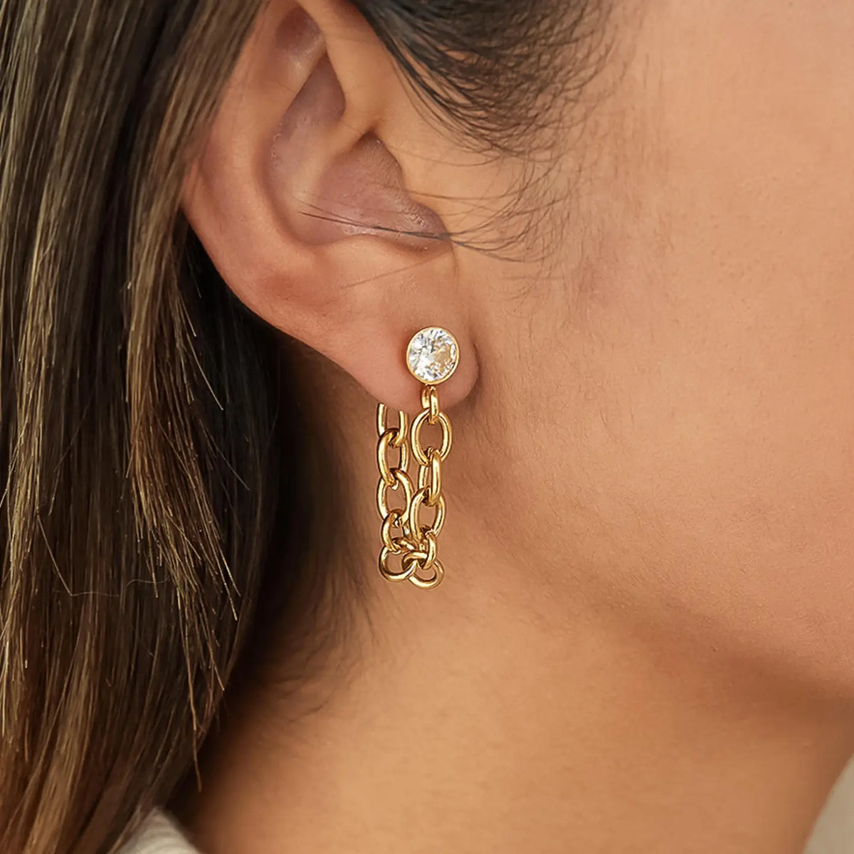 Jazlynn Crystal Chain Drop Earring