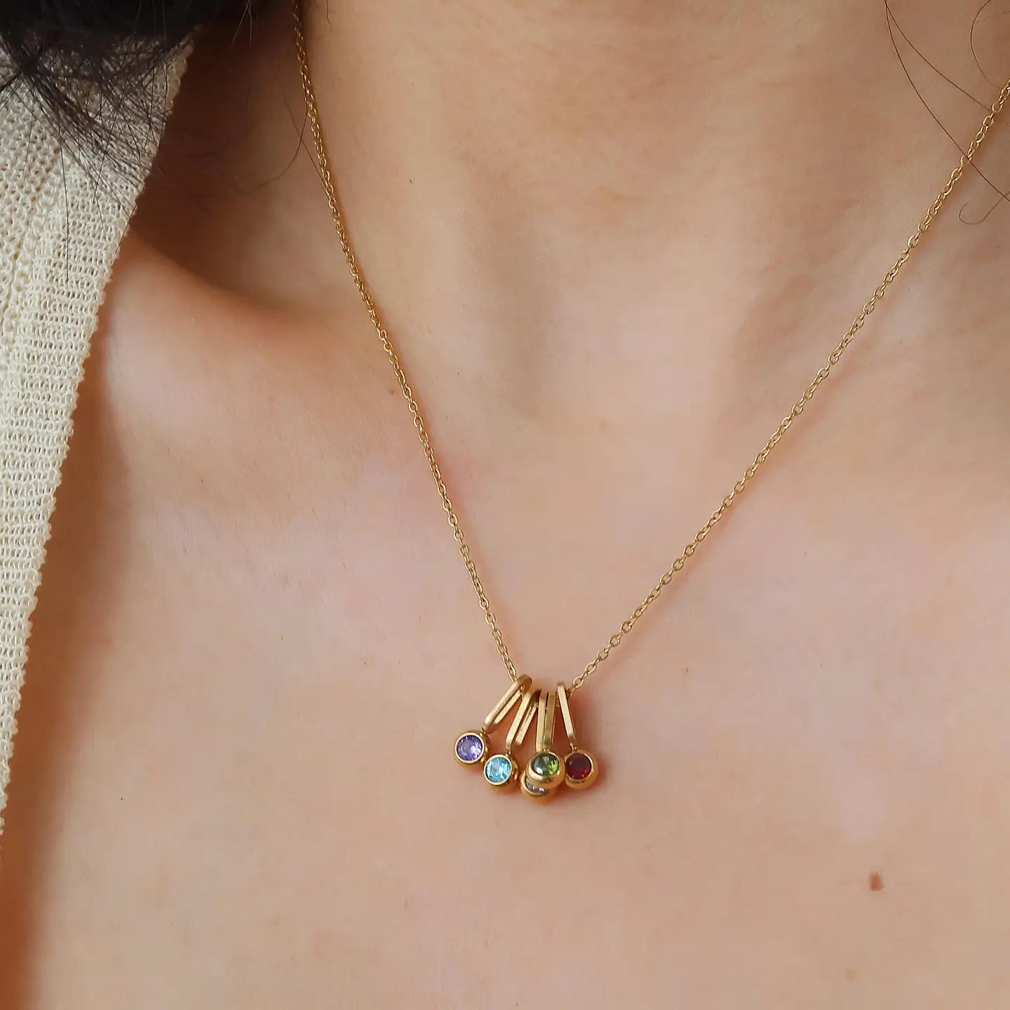 Reyna Stone 18K Charm Necklace