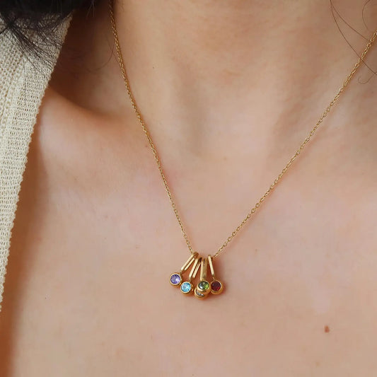 Reyna Stone 18K Charm Necklace