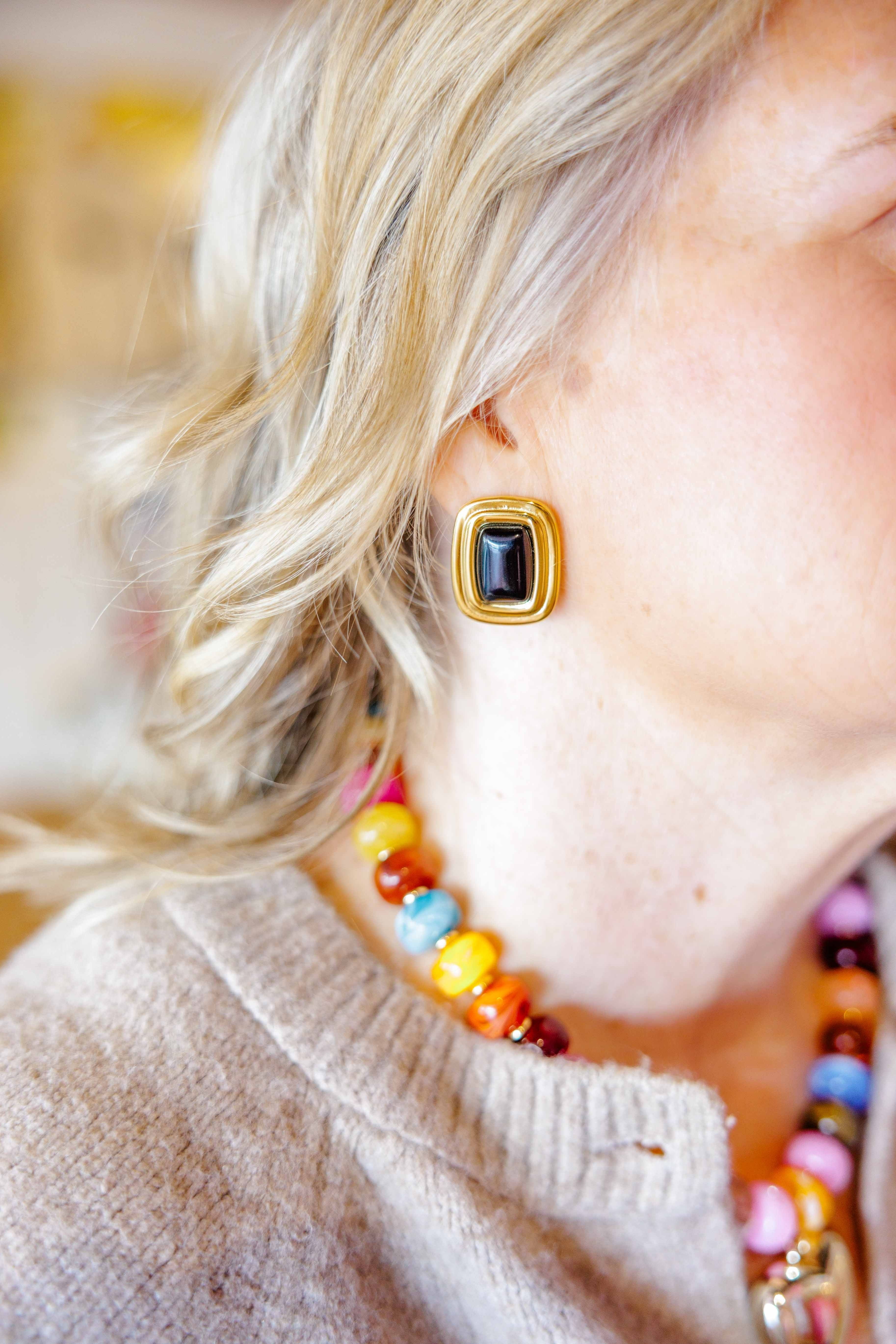 Petra 18K Stone Earrings