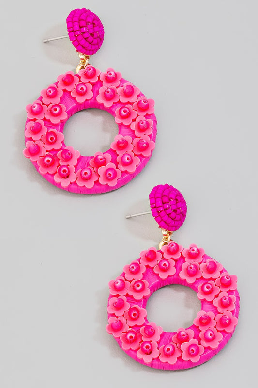 Floral Beaded Stud Earring