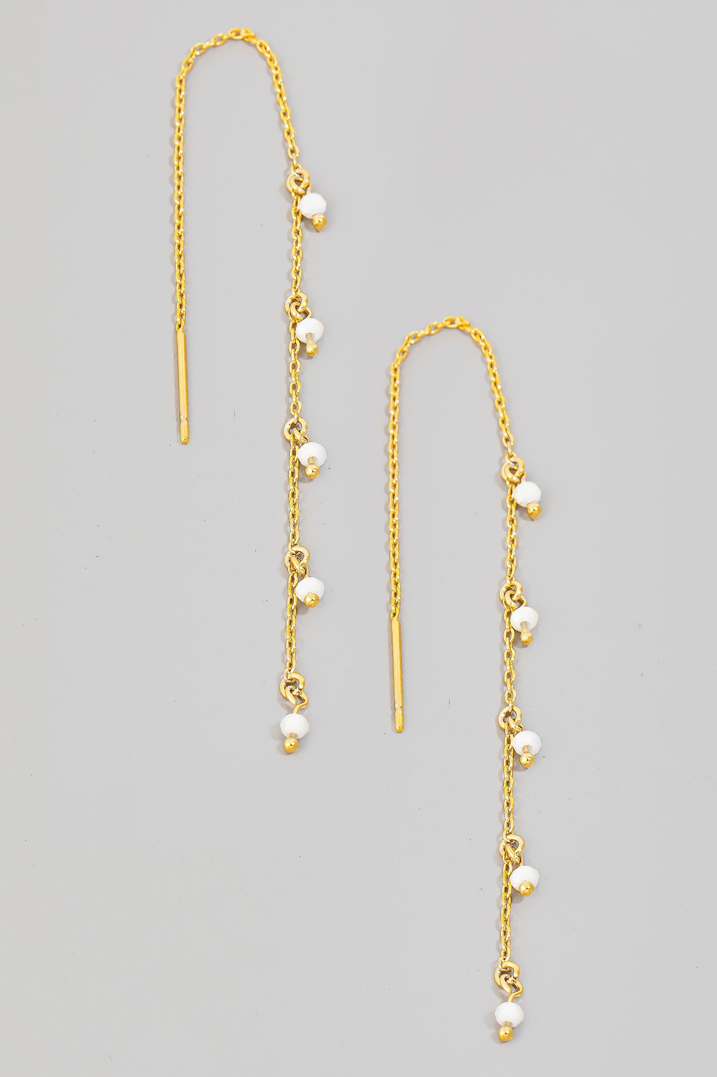 Pearl Chain Threader Earring