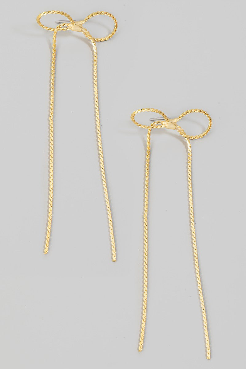 Thin Rope Bow Earrings