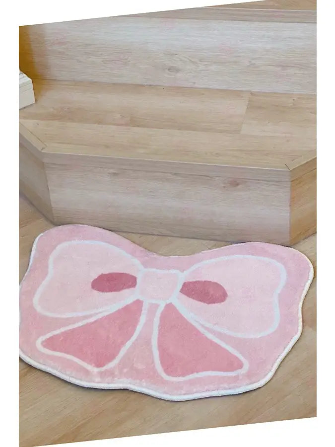 Pink Bow Shag Mat