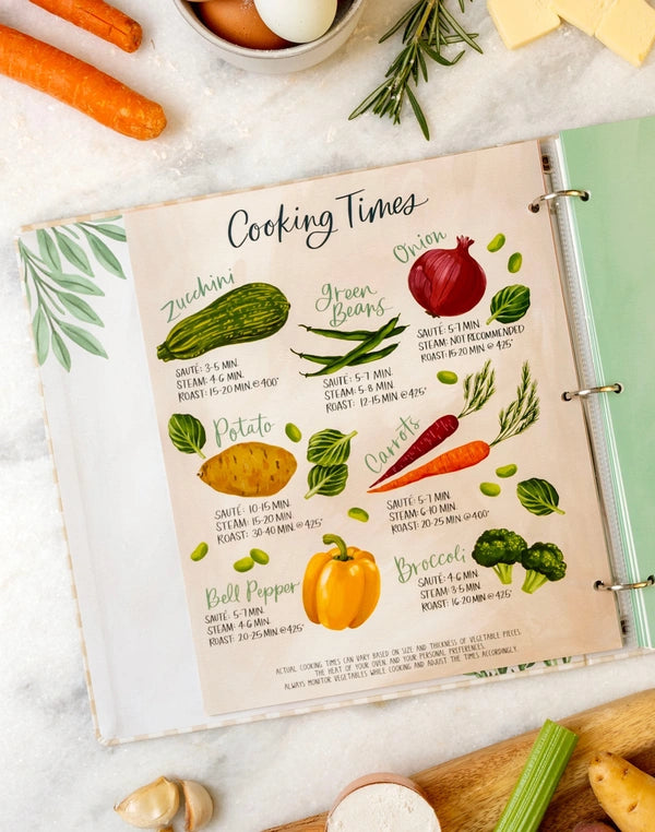Beige Gingham Large Recipe Binder