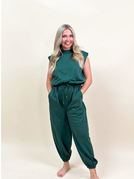 Hunter Green Casual Jumpsuit