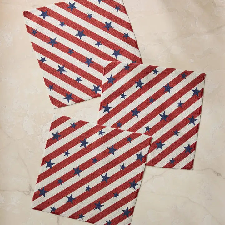 Patriotic Stripe Dishcloth Set