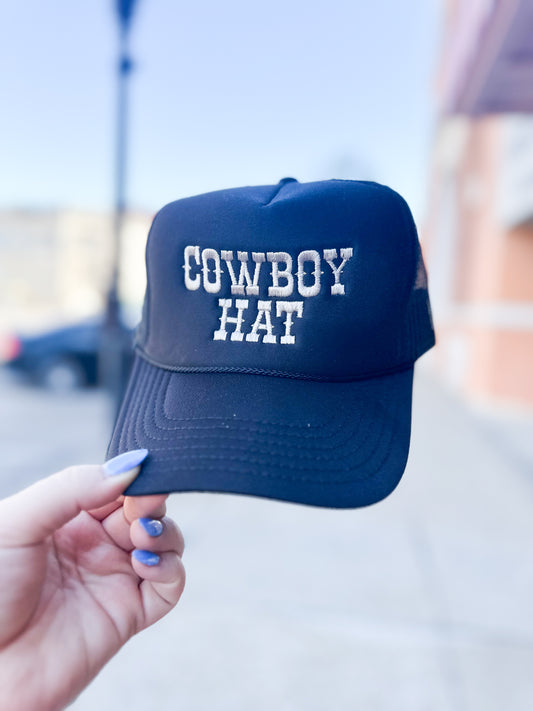Black Cowboy Trucker Hat