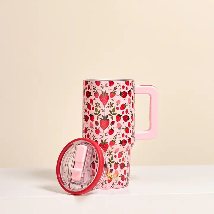 Strawberry Fields Flip Straw Tumbler
