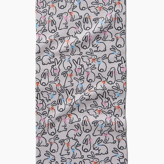 Playful Bunnies Geometry Towel