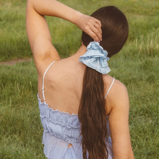 Sky Ruffle Oversized Scrunchie