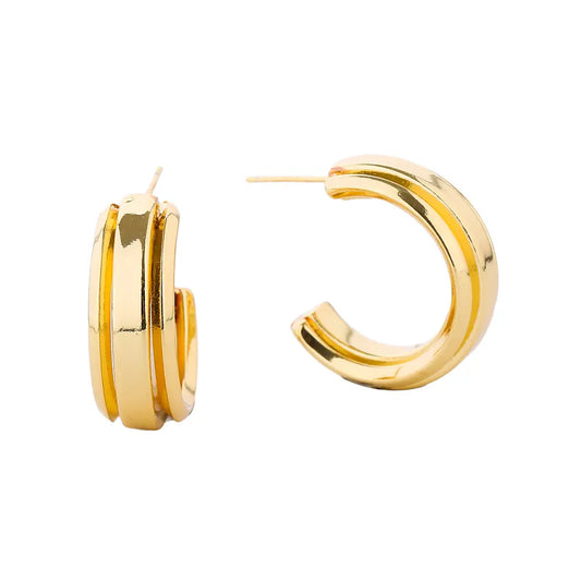 14K Gold-Dipped Stylish Hoop
