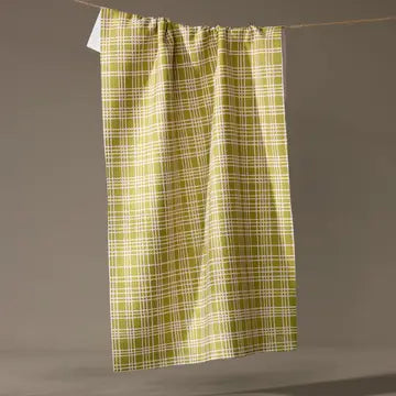 Orchard Plaid Green Tea Towel
