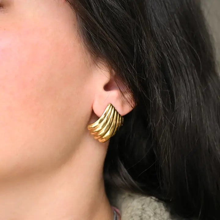 Rectangle Ridged Earring