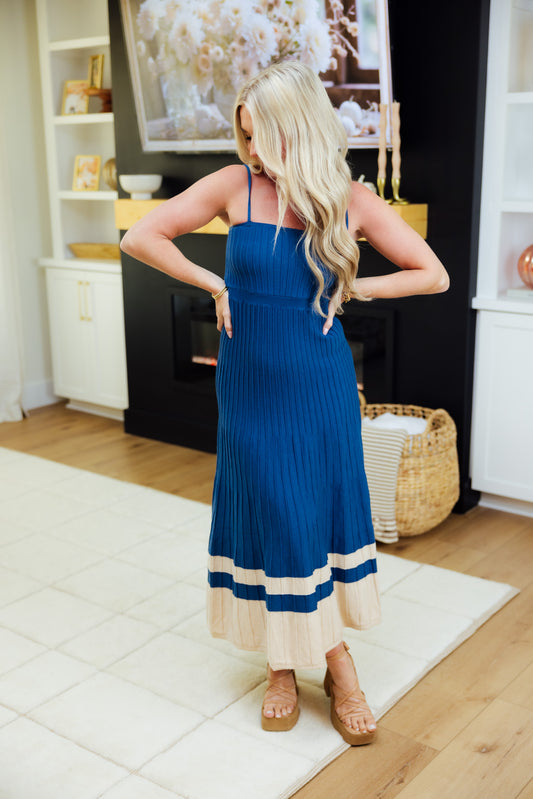 Navy Sweater Midi Dress