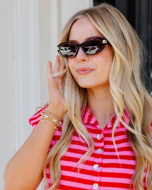 Bordeaux Slim Oval Sunglasses