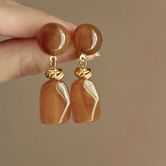 Brown Irregular Earring