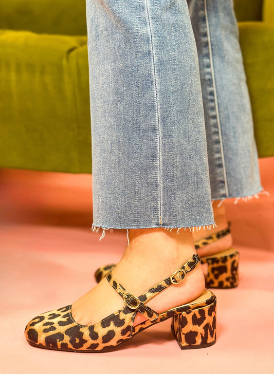 Leopard Closed Toe Heel