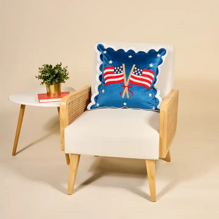 American Flags Throw Pillow