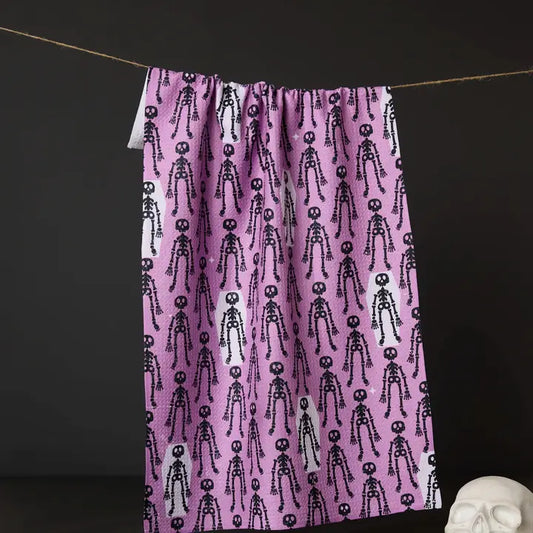 Resting Skeletons Tea Towel