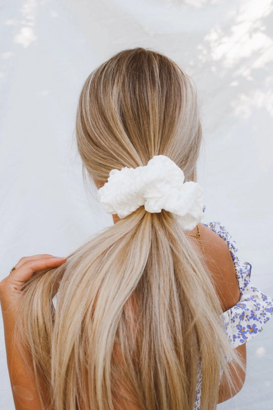 Pure White Jumbo Scrunchie
