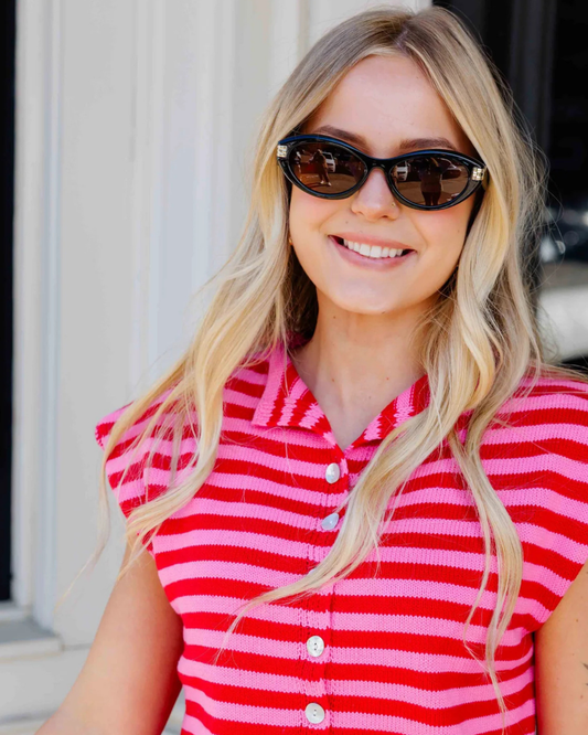 Bordeaux Slim Oval Sunglasses