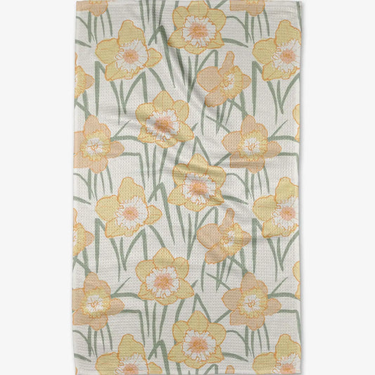 Spring Daffodil Fields Geometry Towel
