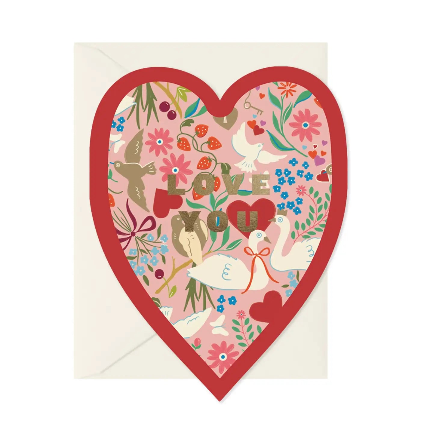 Love Birds Heart Greeting Card