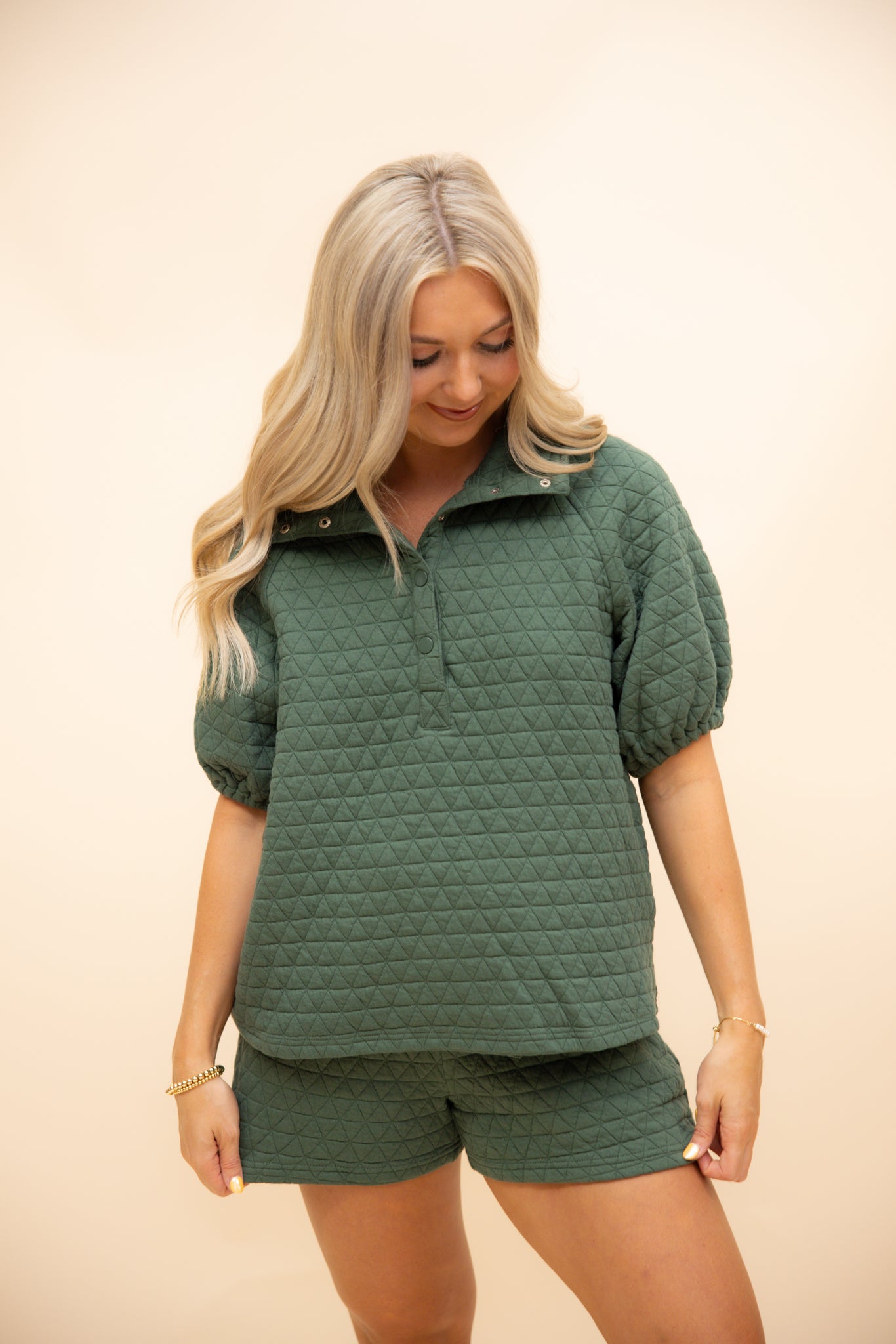 Forest Quilted Short Set