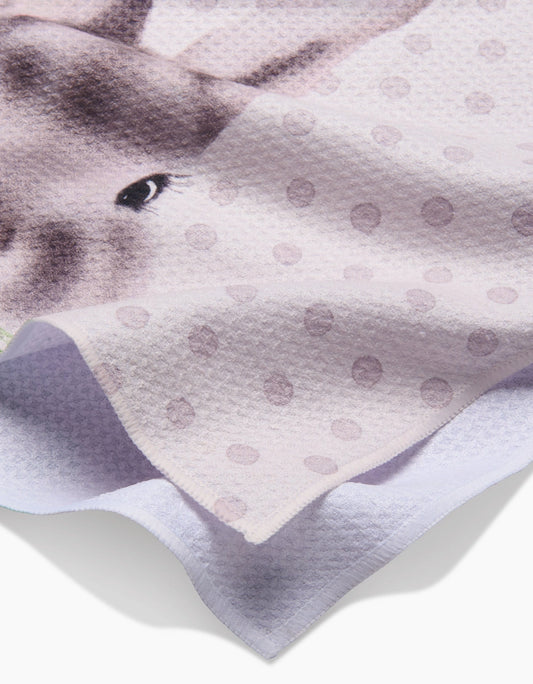 Polka Dot Bunny Geometry Tea Towel