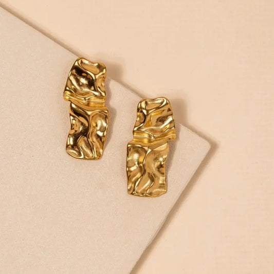 Molten Gold Statement Earrings