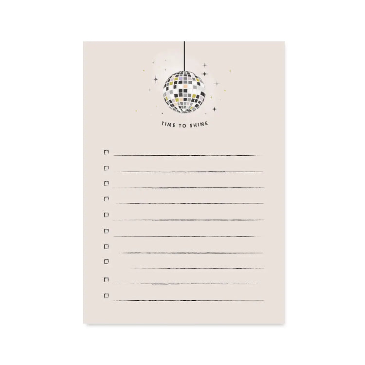 Time To Shine Disco Notepad