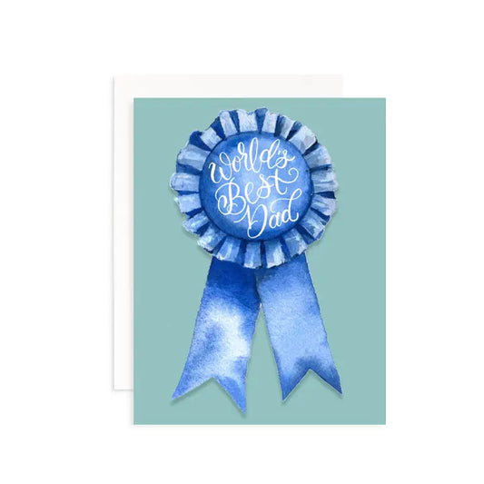 World's Best Dad Blue Ribbon Card