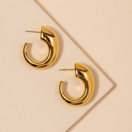 Open Hoop Gold Earrings