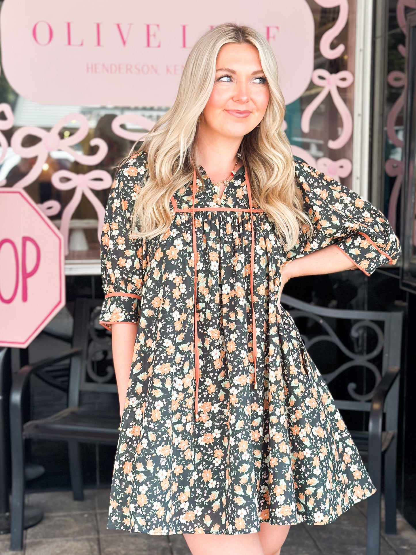 Ditsy Floral Fall Mini Dress