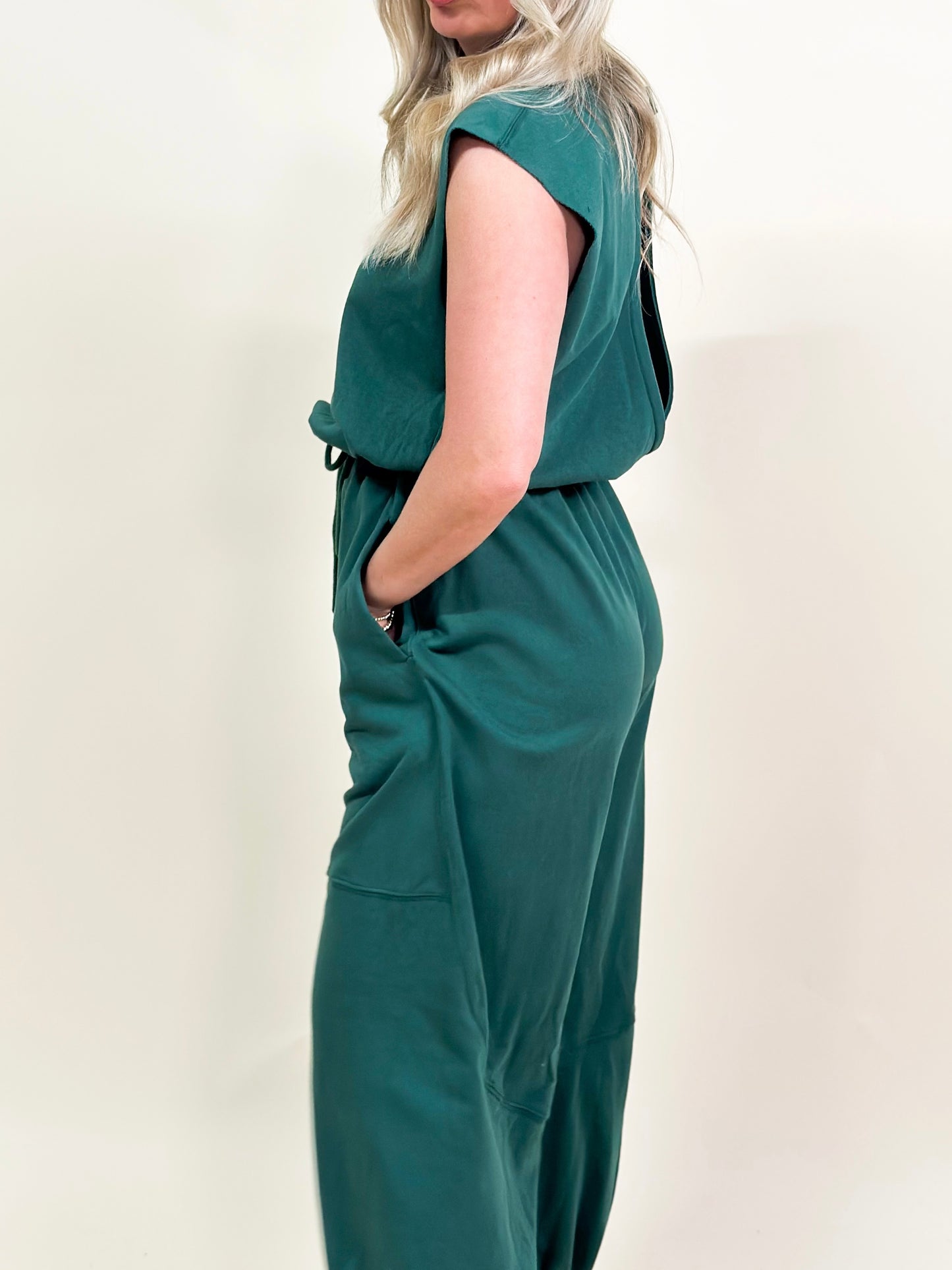 Hunter Green Casual Jumpsuit