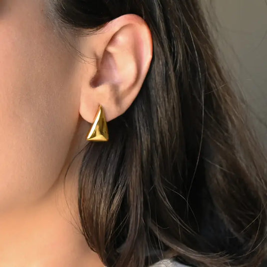 Gold Triangle Earrings