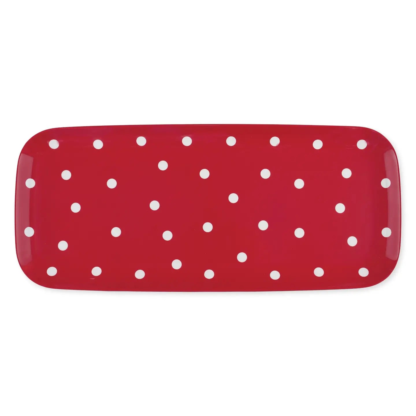 Red Polka Dot Melamine Serving Tray